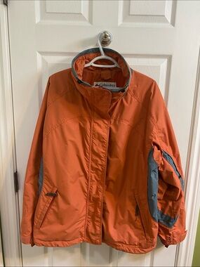 Vintage Columbia Sportswear Windbreaker Jacket Women’s XL Bugaboo Coat Orange